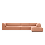 Ruby 5-Sitzer Ecksofa Rechts, mit Bezug aus Samt (Sal11) in Rosa, 366x180 cm – Bild 1