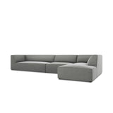 Ruby 5-Sitzer Ecksofa Rechts, mit Bezug aus Samt (Sal17) in Grau, 366x180 cm – Bild 6