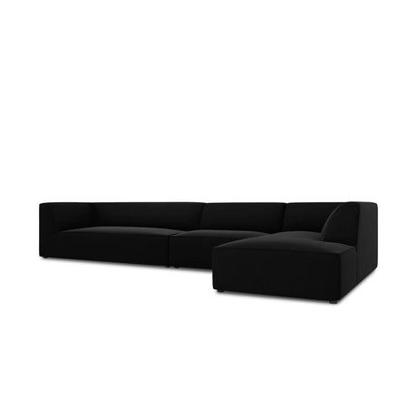 Ruby 5-Sitzer Ecksofa Rechts, mit Bezug aus Samt (Sal19) in Schwarz, 366x180 cm – Bild 6