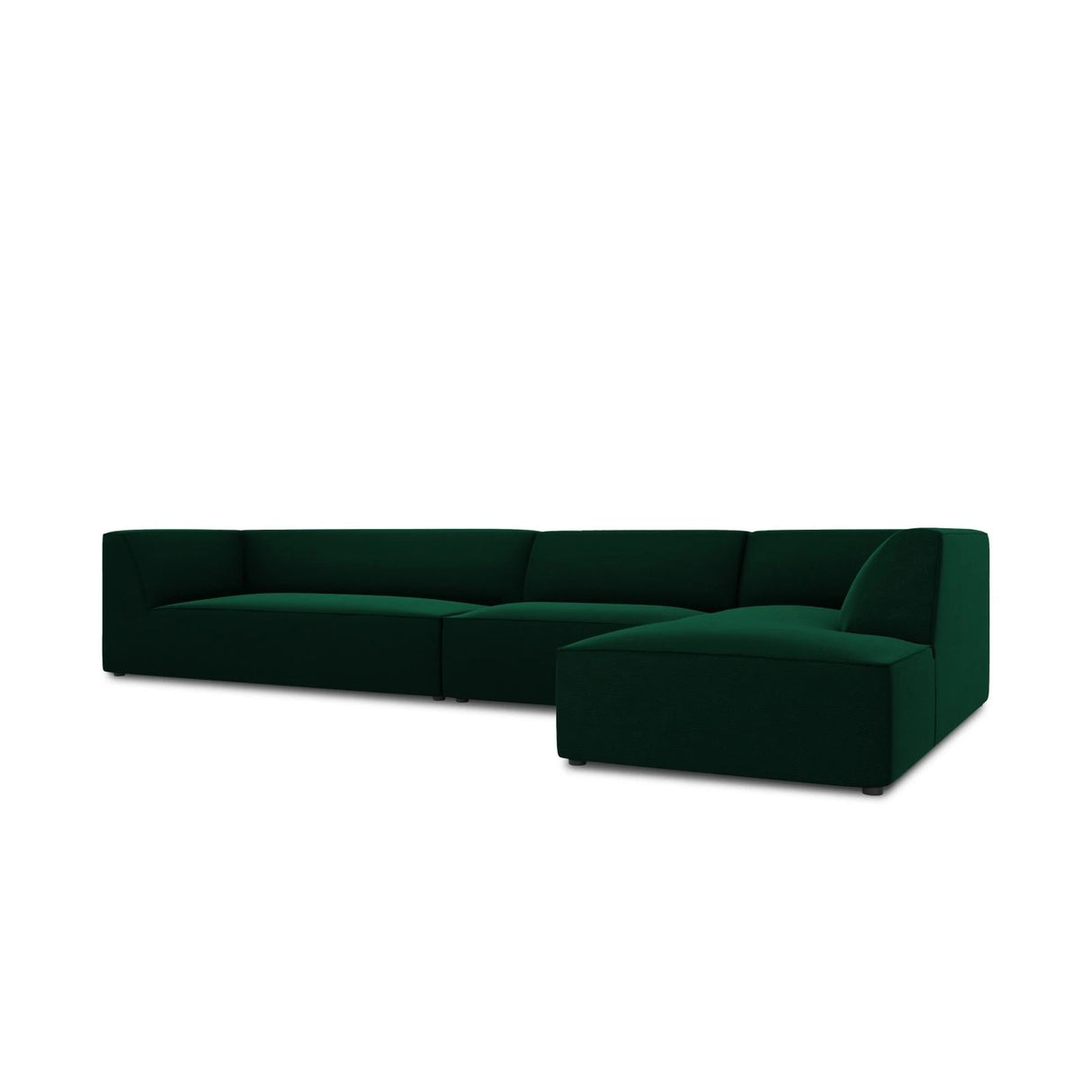 Ruby 5-Sitzer Ecksofa Rechts, mit Bezug aus Samt (Sal7) in Flaschengrün, 366x180 cm – Bild 6