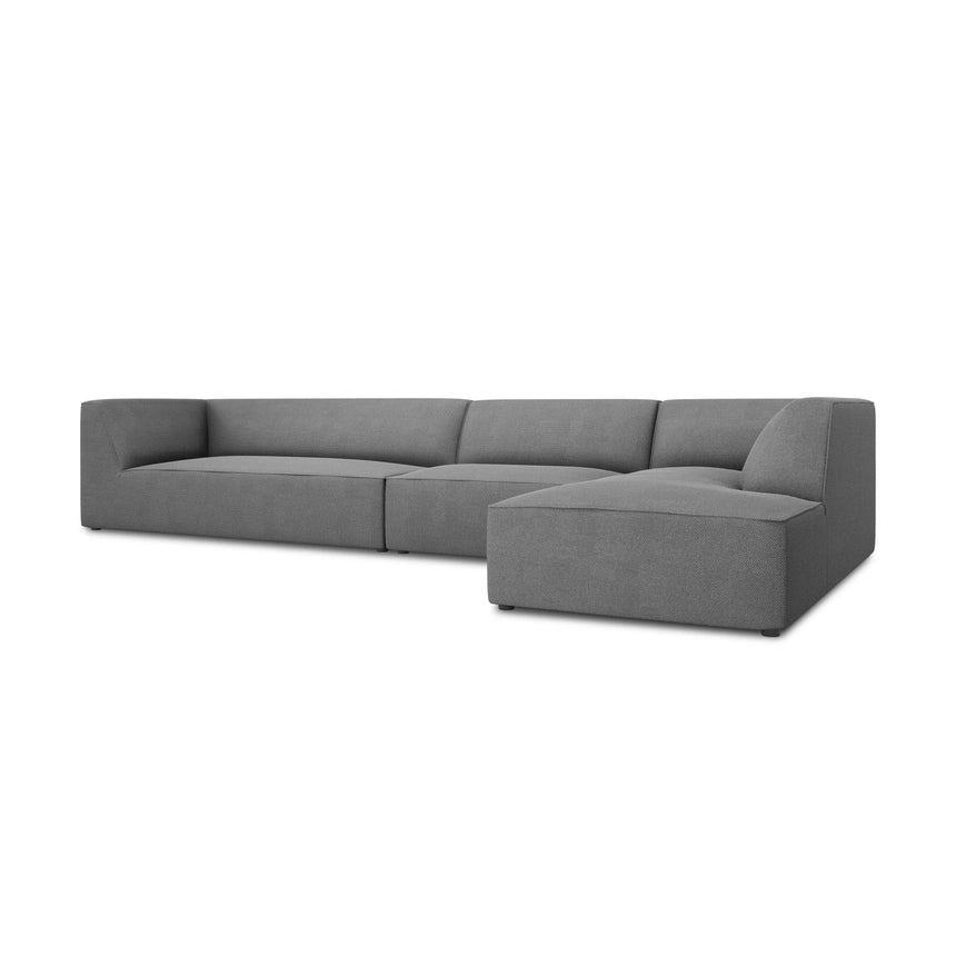 Ruby 5-Sitzer Ecksofa Rechts, mit Bezug aus Strukturierter Stoff (Ota11) in Grau, 366x180 cm – Bild 4