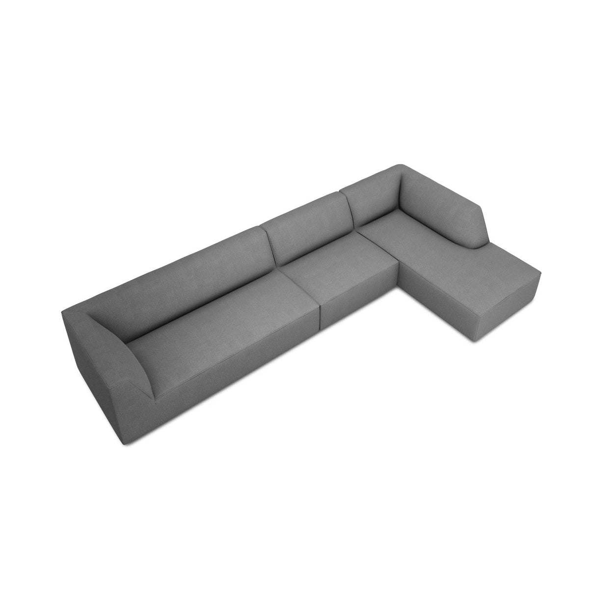 Ruby 5-Sitzer Ecksofa Rechts, mit Bezug aus Strukturierter Stoff (Ota11) in Grau, 366x180 cm – Bild 5
