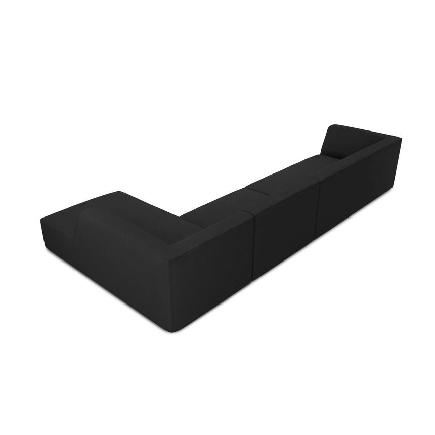 Ruby 5-Sitzer Ecksofa Rechts, mit Bezug aus Strukturierter Stoff (Ota12) in Schwarz, 366x180 cm – Bild 6