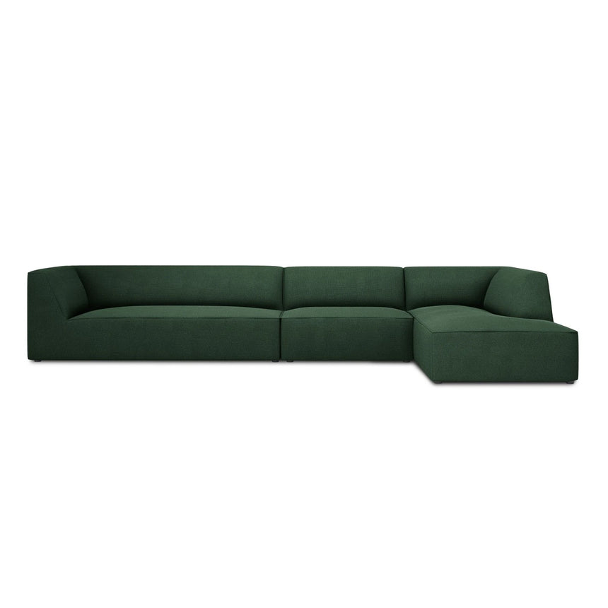 Ruby 5-Sitzer Ecksofa Rechts, mit Bezug aus Strukturierter Stoff (Ota14) in Grün, 366x180 cm – Bild 1