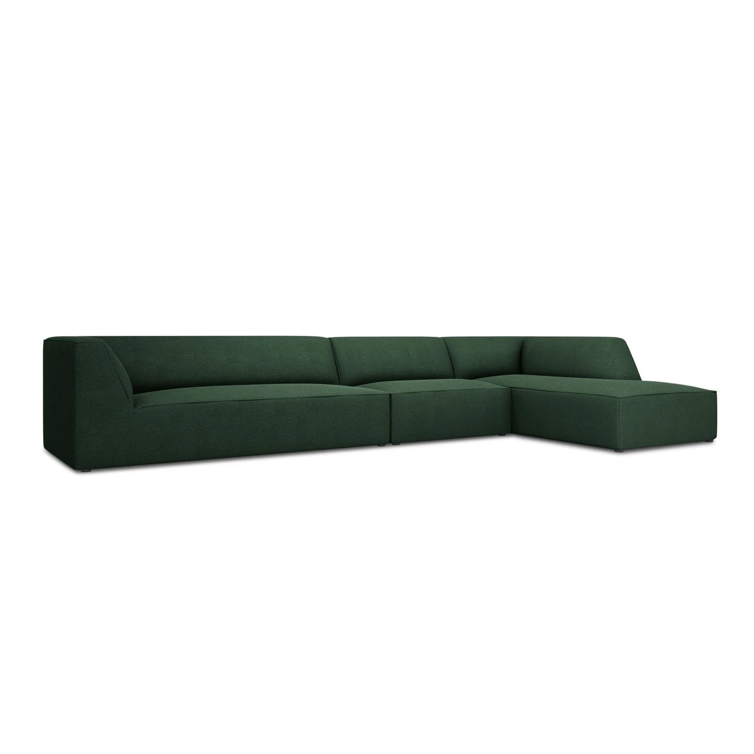 Ruby 5-Sitzer Ecksofa Rechts, mit Bezug aus Strukturierter Stoff (Ota14) in Grün, 366x180 cm – Bild 3