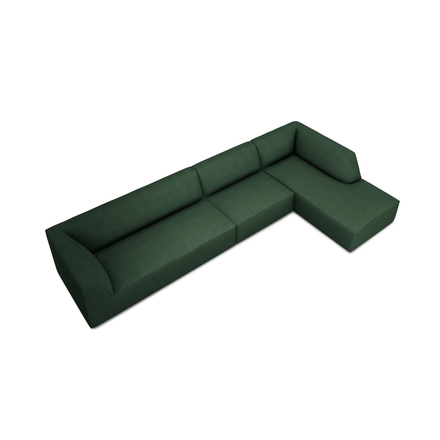Ruby 5-Sitzer Ecksofa Rechts, mit Bezug aus Strukturierter Stoff (Ota14) in Grün, 366x180 cm – Bild 5