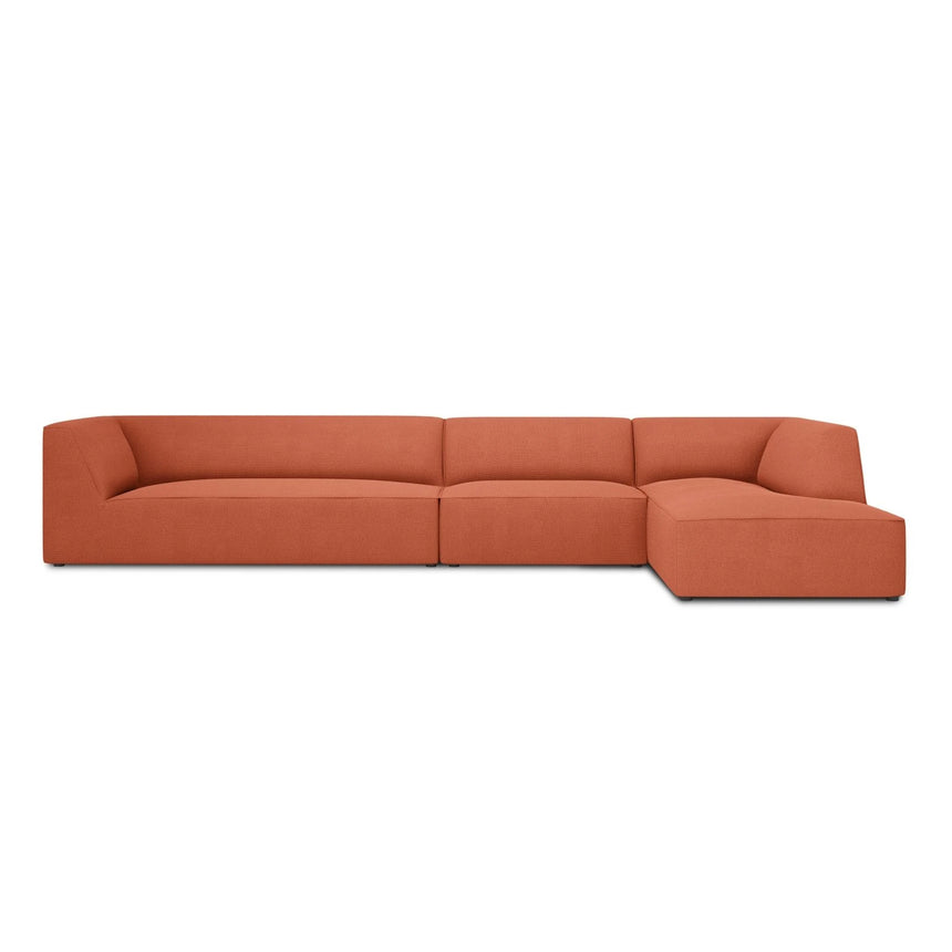 Ruby 5-Sitzer Ecksofa Rechts, mit Bezug aus Strukturierter Stoff (Ota2) in Coral, 366x180 cm – Bild 1