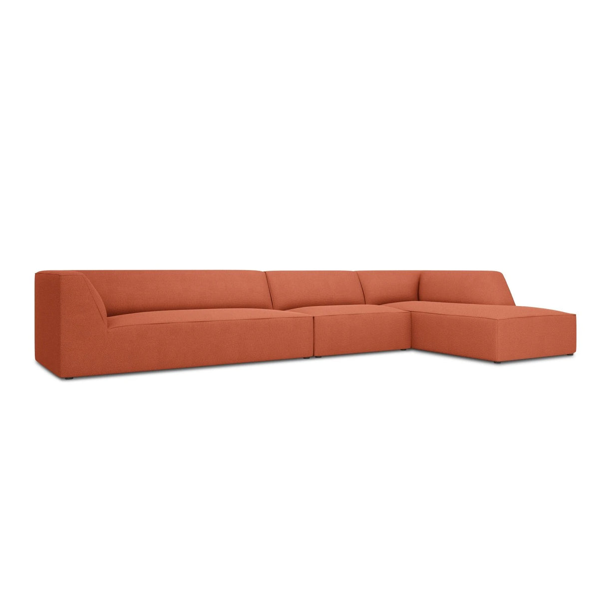 Ruby 5-Sitzer Ecksofa Rechts, mit Bezug aus Strukturierter Stoff (Ota2) in Coral, 366x180 cm – Bild 2
