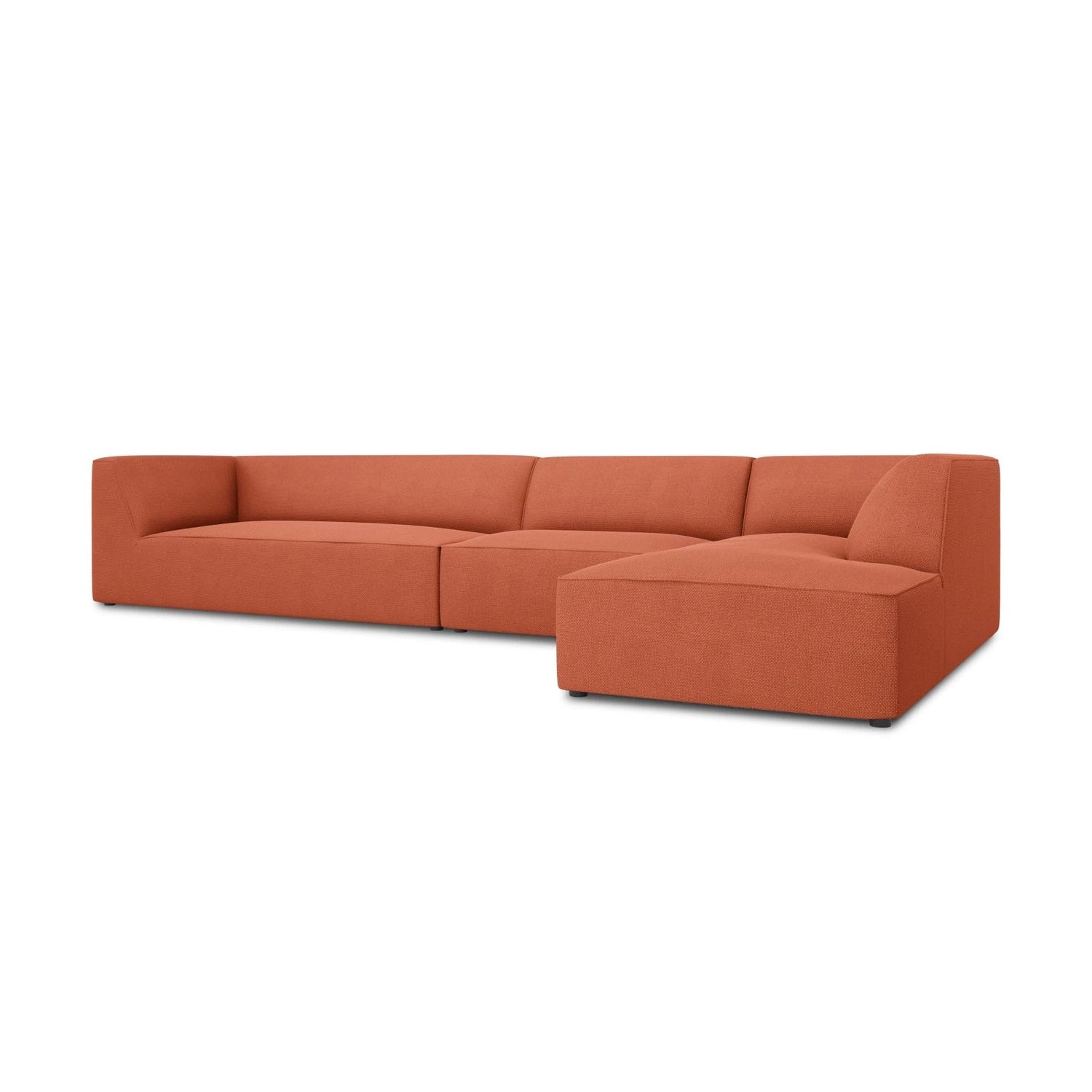 Ruby 5-Sitzer Ecksofa Rechts, mit Bezug aus Strukturierter Stoff (Ota2) in Coral, 366x180 cm – Bild 3