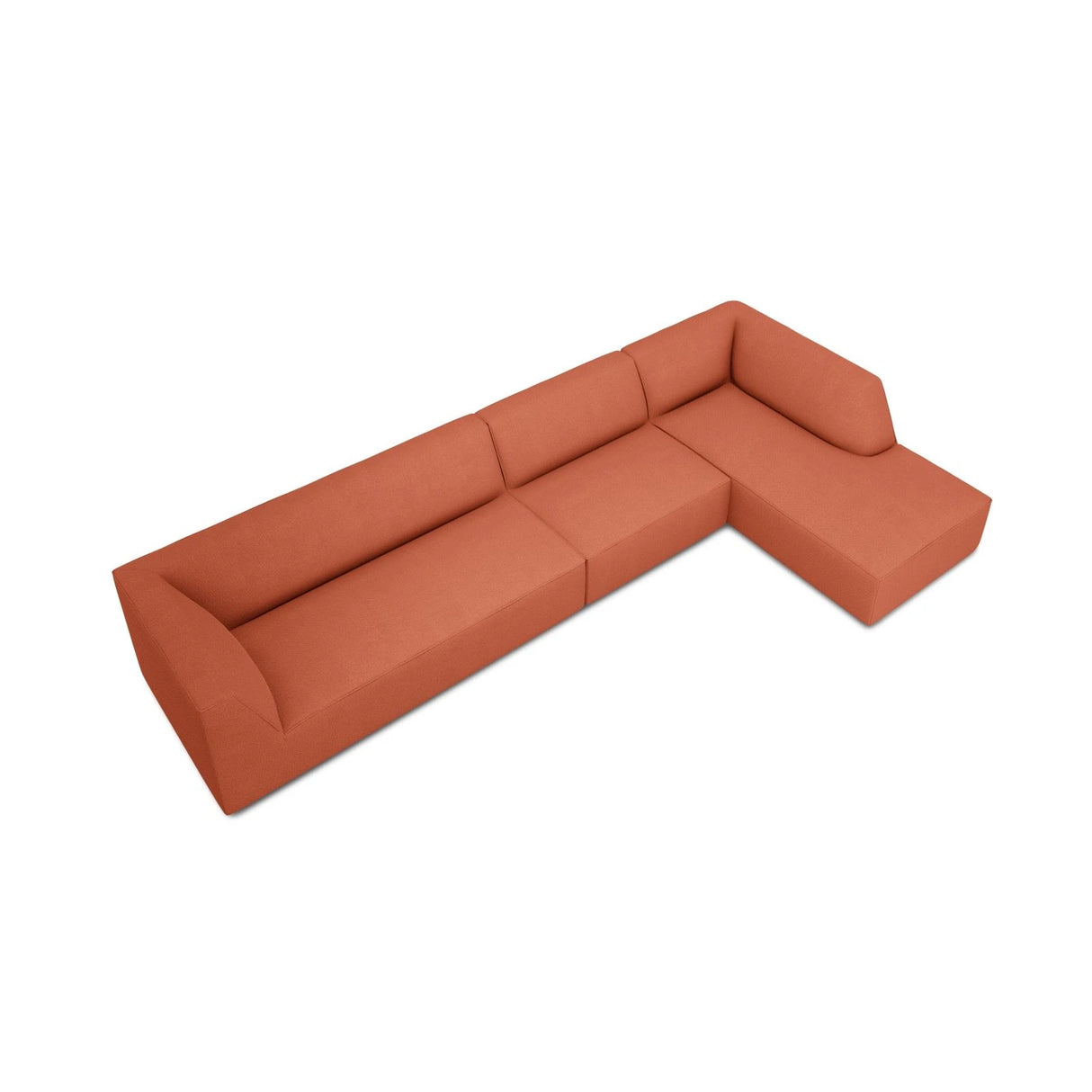 Ruby 5-Sitzer Ecksofa Rechts, mit Bezug aus Strukturierter Stoff (Ota2) in Coral, 366x180 cm – Bild 4