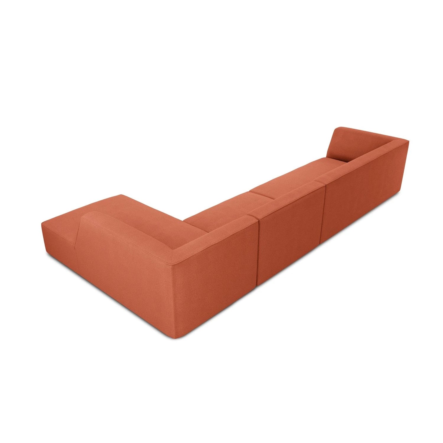 Ruby 5-Sitzer Ecksofa Rechts, mit Bezug aus Strukturierter Stoff (Ota2) in Coral, 366x180 cm – Bild 5