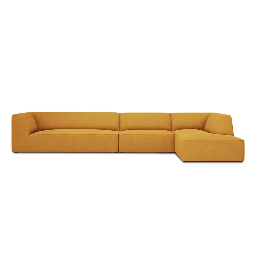 Ruby 5-Sitzer Ecksofa Rechts, mit Bezug aus Strukturierter Stoff (Ota4) in Gelb, 366x180 cm – Bild 1