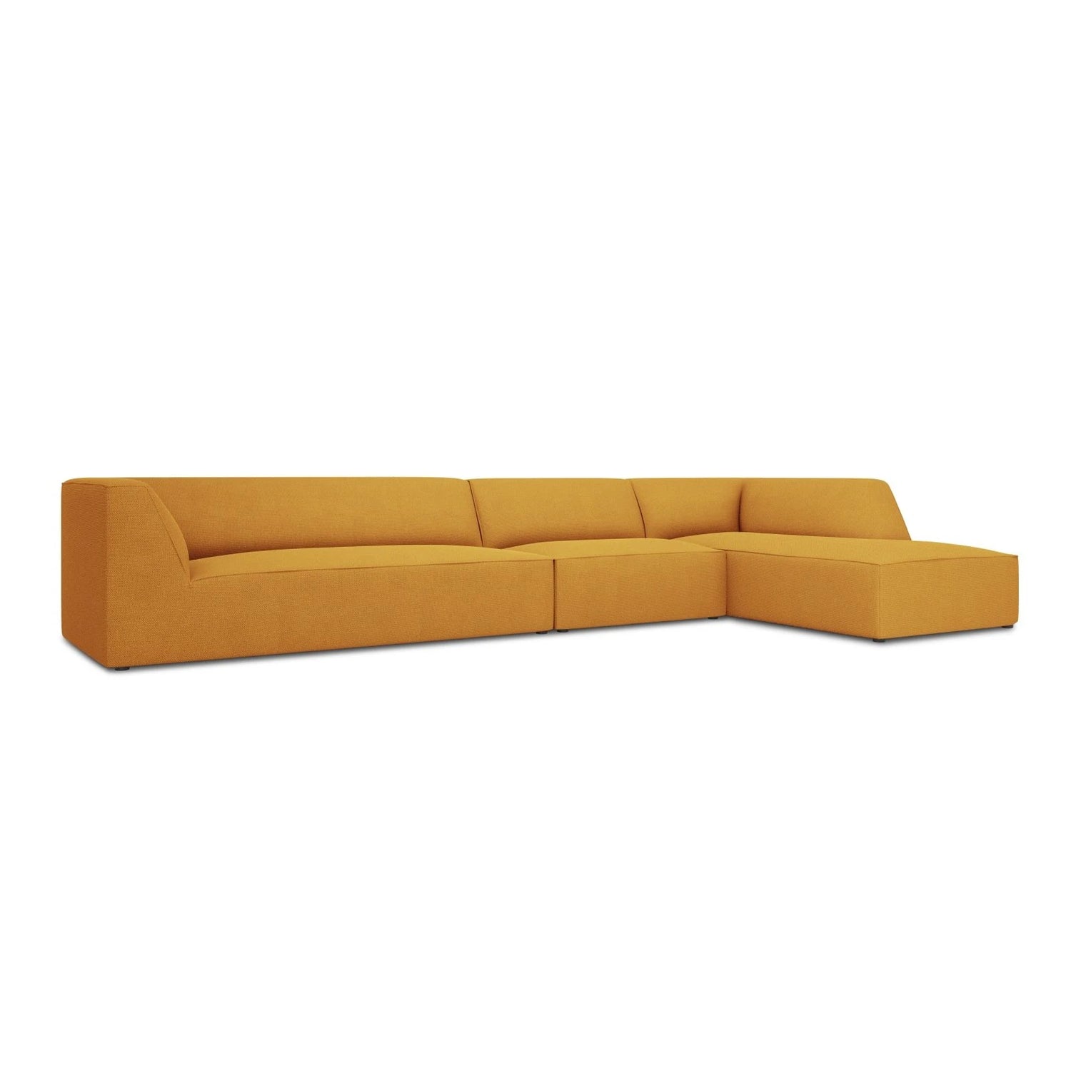 Ruby 5-Sitzer Ecksofa Rechts, mit Bezug aus Strukturierter Stoff (Ota4) in Gelb, 366x180 cm – Bild 3