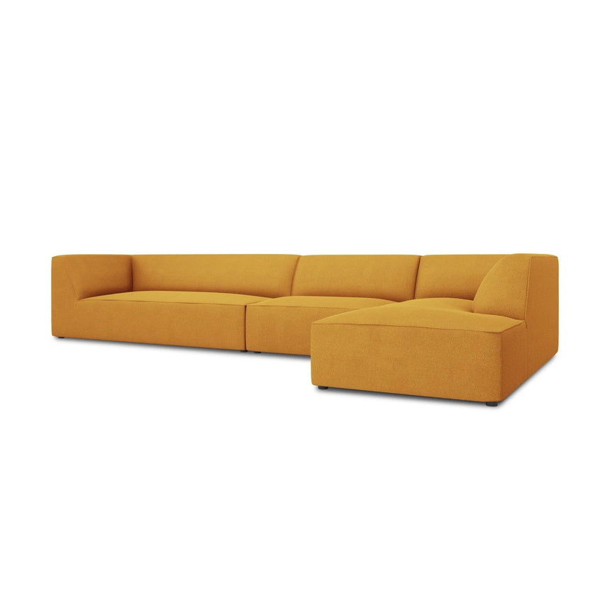 Ruby 5-Sitzer Ecksofa Rechts, mit Bezug aus Strukturierter Stoff (Ota4) in Gelb, 366x180 cm – Bild 4