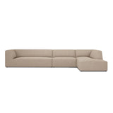 Ruby 5-Sitzer Ecksofa Rechts, mit Bezug aus Strukturierter Stoff (Ota7) in Dunkelbeige, 366x180 cm – Bild 1