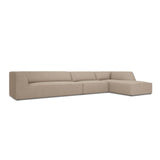 Ruby 5-Sitzer Ecksofa Rechts, mit Bezug aus Strukturierter Stoff (Ota7) in Dunkelbeige, 366x180 cm – Bild 3