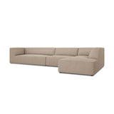 Ruby 5-Sitzer Ecksofa Rechts, mit Bezug aus Strukturierter Stoff (Ota7) in Dunkelbeige, 366x180 cm – Bild 4