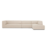 Ruby 5-Sitzer Ecksofa Rechts, mit Bezug aus Strukturierter Stoff (Ota8) in Beige, 366x180 cm – Bild 1