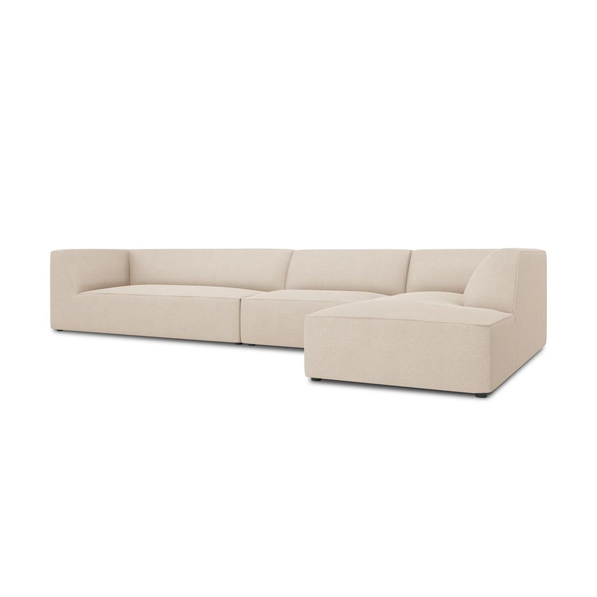 Ruby 5-Sitzer Ecksofa Rechts, mit Bezug aus Strukturierter Stoff (Ota8) in Beige, 366x180 cm – Bild 4