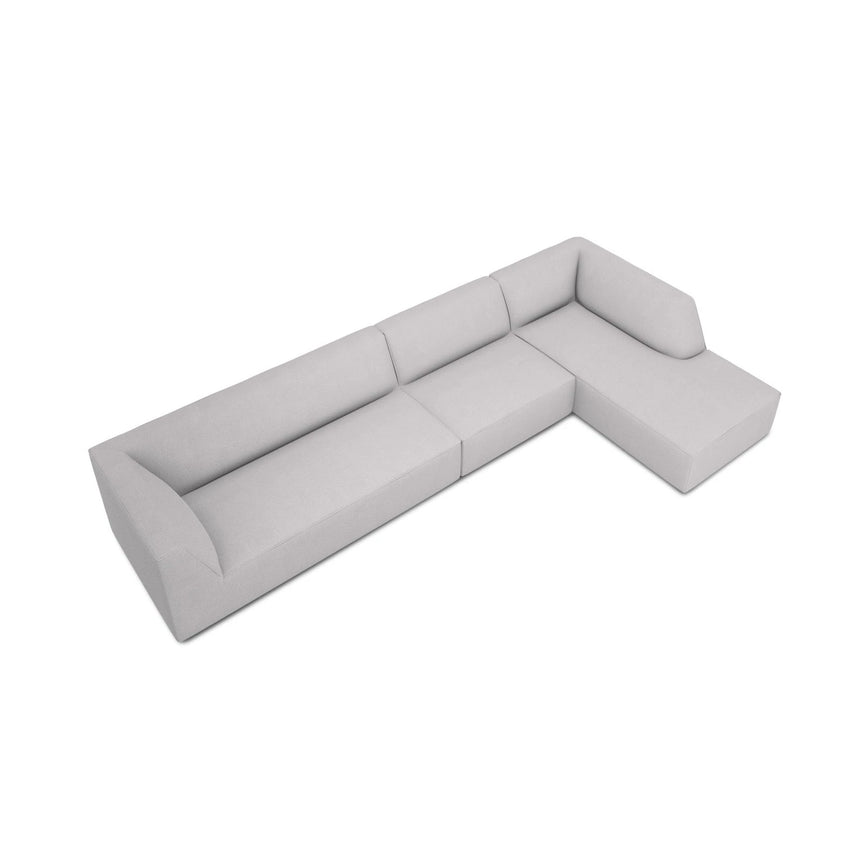Ruby 5-Sitzer Ecksofa Rechts, mit Bezug aus Strukturierter Stoff (Ota9) in Hellgrau, 366x180 cm – Bild 5