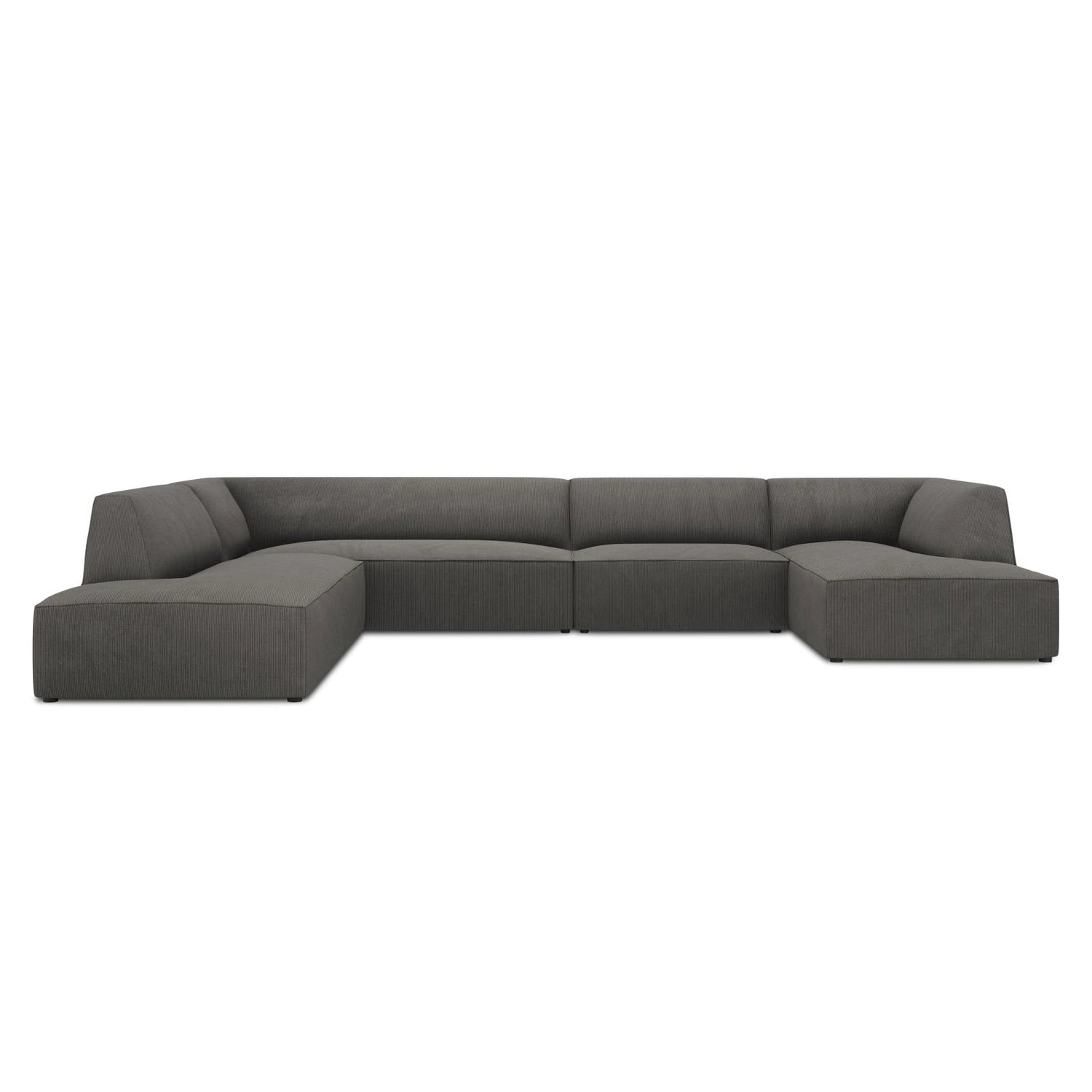 Ruby 7-Sitzer Panorama-Sofa Links, mit Bezug in Cord (ScaAnt) in Dunkelgrau, 366x273 cm – Bild 1