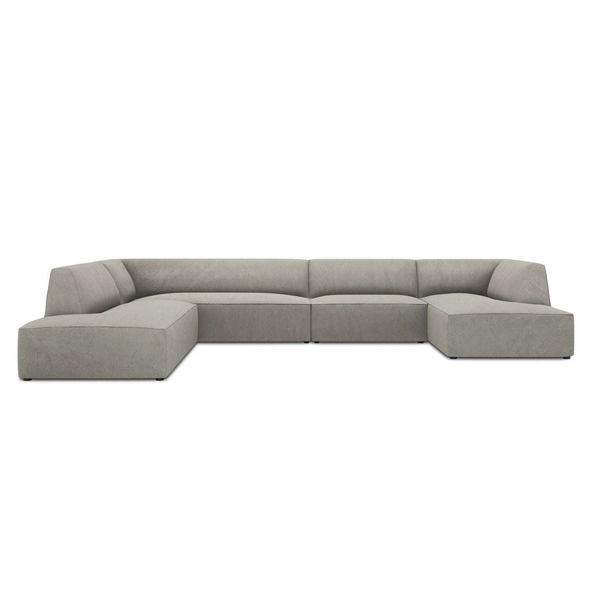 Ruby 7-Sitzer Panorama-Sofa Links, mit Bezug in Cord (ScaAsh) in Hellgrau, 366x273 cm – Bild 1