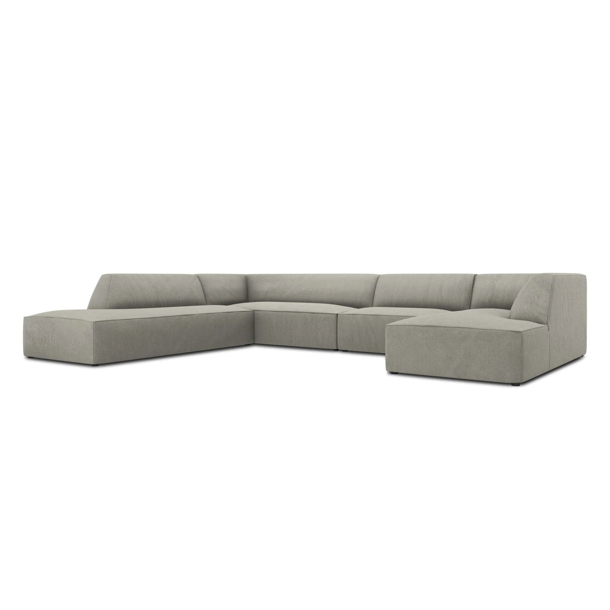 Ruby 7-Sitzer Panorama-Sofa Links, mit Bezug in Cord (ScaAsh) in Hellgrau, 366x273 cm – Bild 5