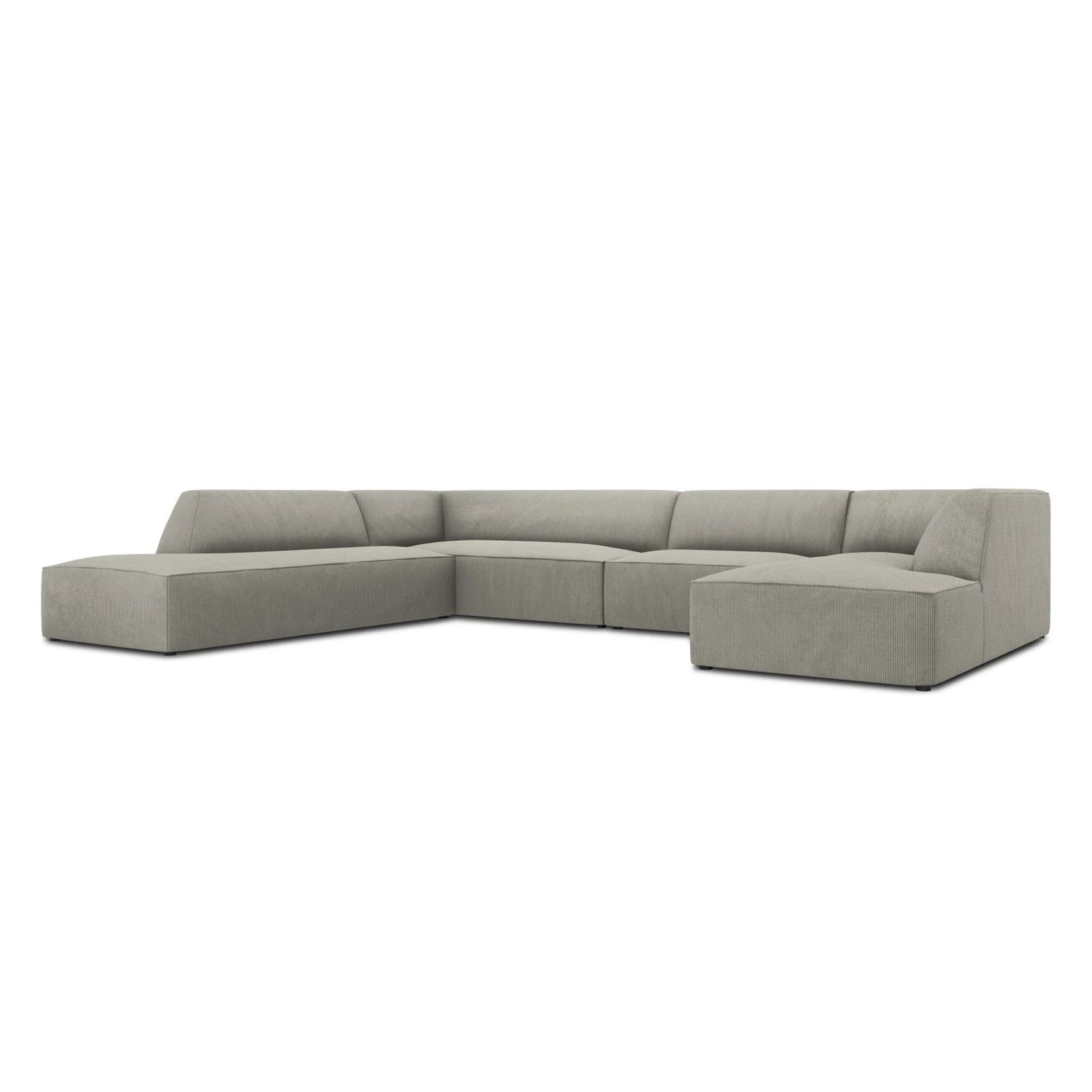 Ruby 7-Sitzer Panorama-Sofa Links, mit Bezug in Cord (ScaAsh) in Hellgrau, 366x273 cm – Bild 5