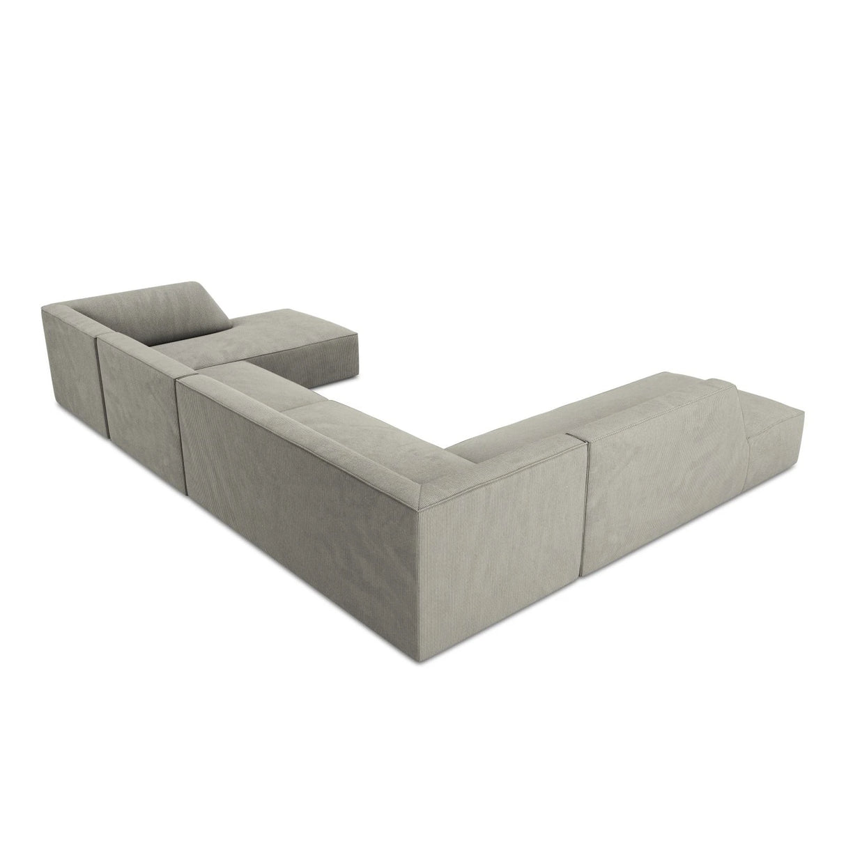 Ruby 7-Sitzer Panorama-Sofa Links, mit Bezug in Cord (ScaAsh) in Hellgrau, 366x273 cm – Bild 7