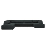 Ruby 7-Sitzer Panorama-Sofa Links, mit Bezug in Cord (ScaBla) in Schwarz, 366x273 cm – Bild 1