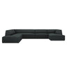 Ruby 7-Sitzer Panorama-Sofa Links, mit Bezug in Cord (ScaBla) in Schwarz, 366x273 cm – Bild 1