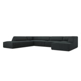 Ruby 7-Sitzer Panorama-Sofa Links, mit Bezug in Cord (ScaBla) in Schwarz, 366x273 cm – Bild 5