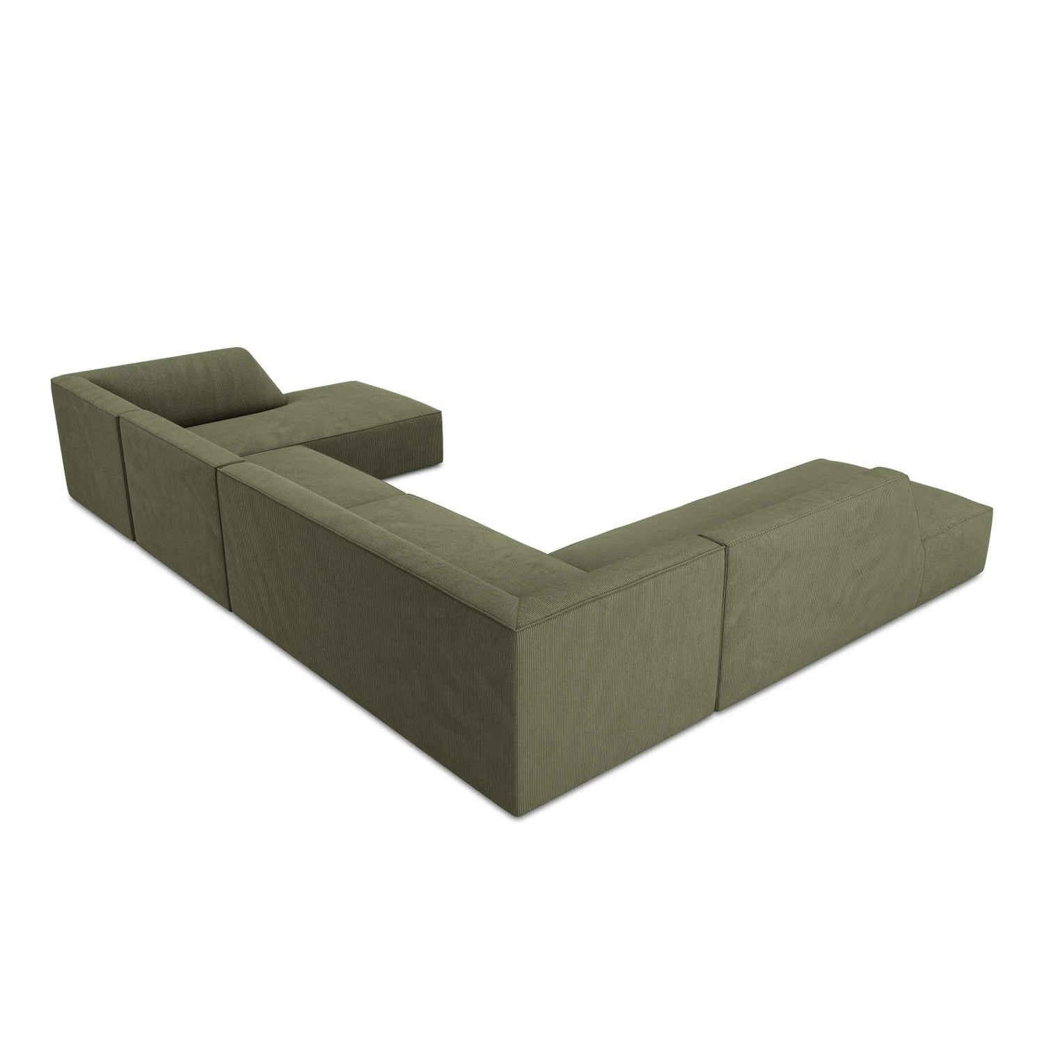 Ruby 7-Sitzer Panorama-Sofa Links, mit Bezug in Cord (ScaFor) in Grün, 366x273 cm – Bild 7