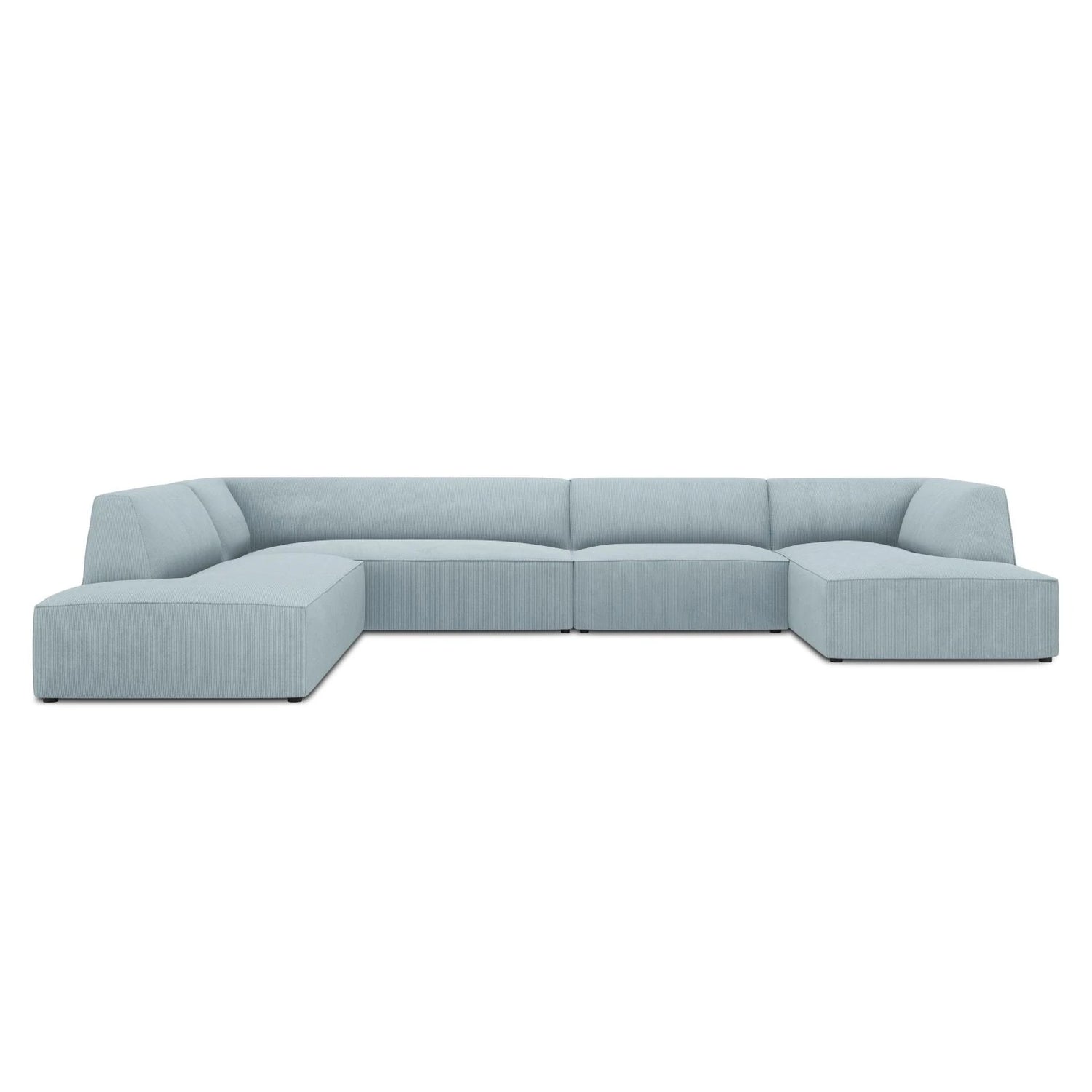 Ruby 7-Sitzer Panorama-Sofa Links, mit Bezug in Cord (ScaSky) in Hellblau, 366x273 cm – Bild 1
