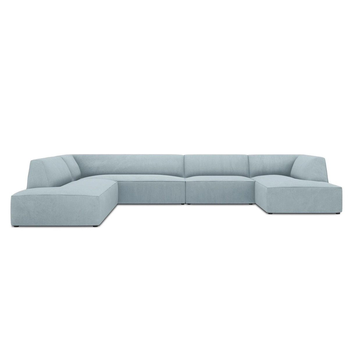 Ruby 7-Sitzer Panorama-Sofa Links, mit Bezug in Cord (ScaSky) in Hellblau, 366x273 cm – Bild 1