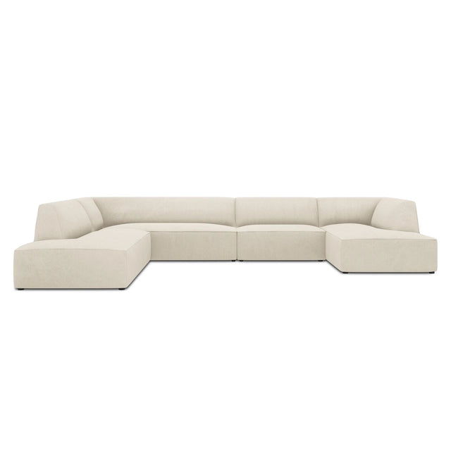 Ruby 7-Sitzer Panorama-Sofa Links, mit Bezug in Samt, Cord oder Strukturstoff, 366x273 cm – Bild 1