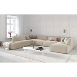 Ruby 7-Sitzer Panorama-Sofa Links, mit Bezug in Samt, Cord oder Strukturstoff, 366x273 cm