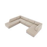 Ruby 7-Sitzer Panorama-Sofa Links, mit Bezug in Samt (Sal1) in Beige, 366x273 cm – Bild 6