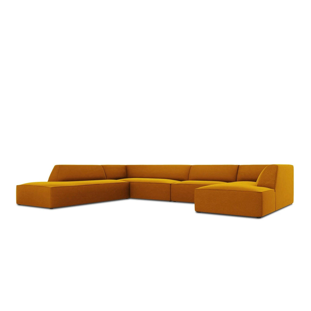 Ruby 7-Sitzer Panorama-Sofa Links, mit Bezug in Samt (Sal10) in Gelb, 366x273 cm – Bild 5