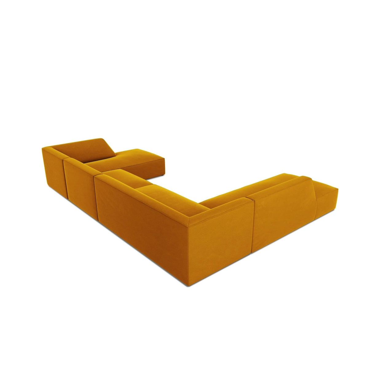Ruby 7-Sitzer Panorama-Sofa Links, mit Bezug in Samt (Sal10) in Gelb, 366x273 cm – Bild 7
