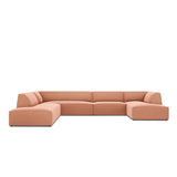 Ruby 7-Sitzer Panorama-Sofa Links, mit Bezug in Samt (Sal11) in Rosa, 366x273 cm – Bild 1