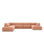 Ruby 7-Sitzer Panorama-Sofa Links, mit Bezug in Samt (Sal11) in Rosa, 366x273 cm – Bild 1