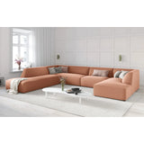 Ruby 7-Sitzer Panorama-Sofa Links, mit Bezug in Samt, Cord oder Strukturstoff, 366x273 cm
