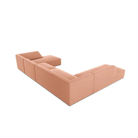 Ruby 7-Sitzer Panorama-Sofa Links, mit Bezug in Samt (Sal11) in Rosa, 366x273 cm – Bild 7