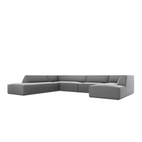 Ruby 7-Sitzer Panorama-Sofa Links, mit Bezug in Samt (Sal17) in Grau, 366x273 cm – Bild 5