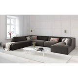 Ruby 7-Sitzer Panorama-Sofa Links, mit Bezug in Samt, Cord oder Strukturstoff, 366x273 cm