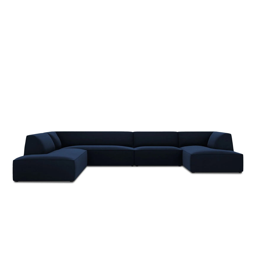 Ruby 7-Sitzer Panorama-Sofa Links, mit Bezug in Samt (Sal5) in Königsblau, 366x273 cm – Bild 1
