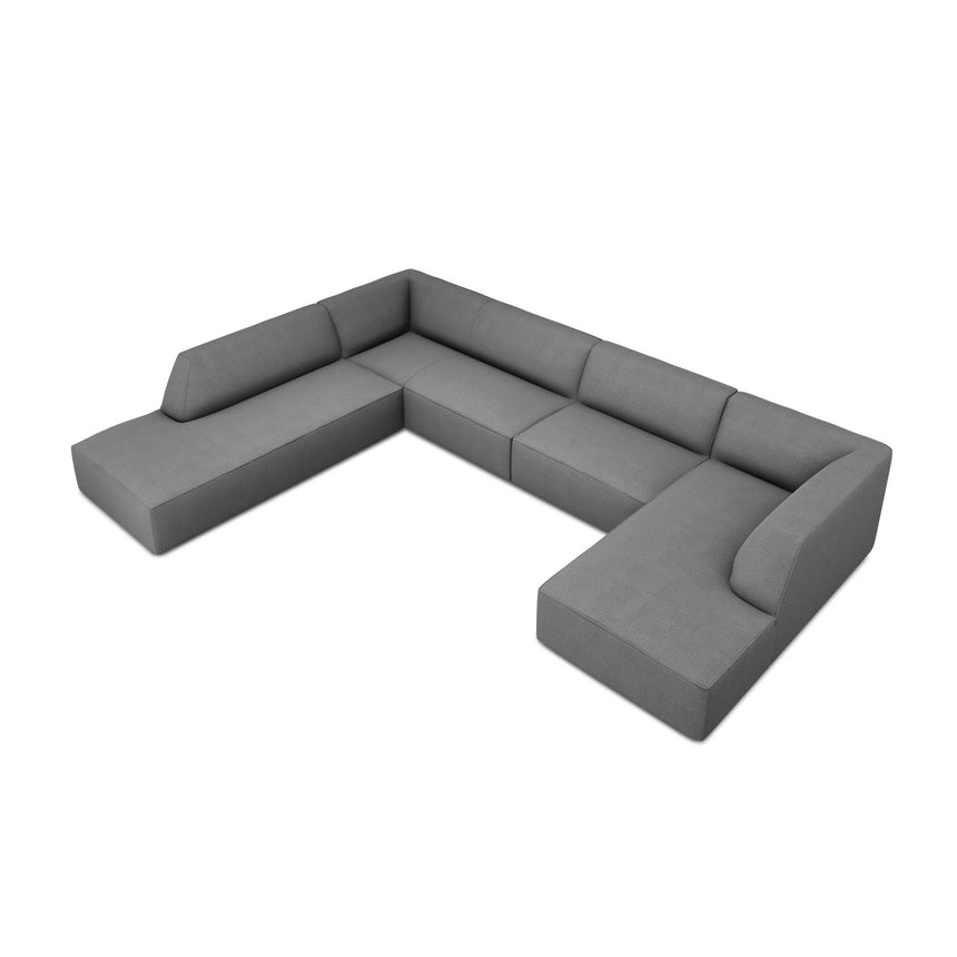 Ruby 7-Sitzer Panorama-Sofa Links, mit Bezug in Strukturierter Stoff (Ota11) in Grau, 366x273 cm – Bild 4