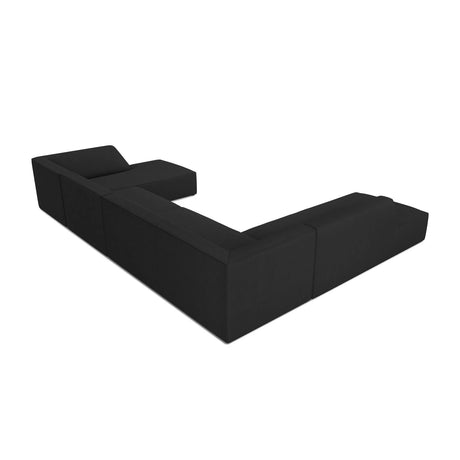 Ruby 7-Sitzer Panorama-Sofa Links, mit Bezug in Strukturierter Stoff (Ota12) in Schwarz, 366x273 cm – Bild 5