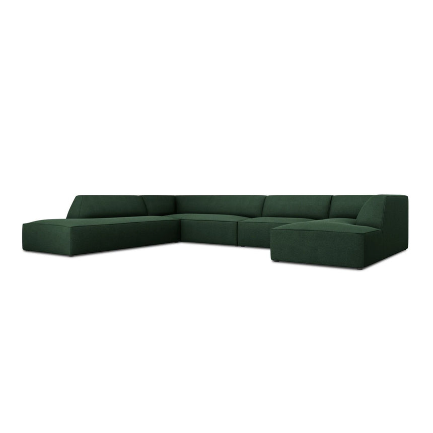 Ruby 7-Sitzer Panorama-Sofa Links, mit Bezug in Strukturierter Stoff (Ota14) in Grün, 366x273 cm – Bild 3